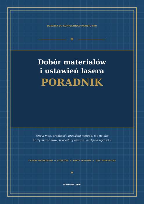 Okładka: Dobór materiałów i ustawień lasera